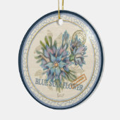G Creation Office - blaue Blume Keramik Ornament (Links)