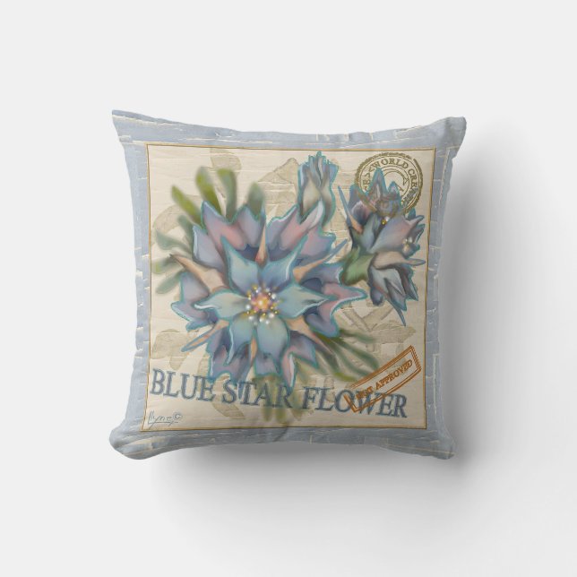 G Creation Office - blaue Blume Kissen (Vorderseite)