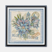 G Creation Office - blaue Blume Magnet (Vorne)