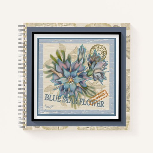 G Creation Office - blaue Blume Notizblock (Vorderseite)