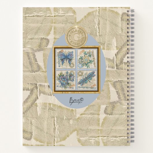 G Creation Office - blaue Blume Notizblock (Rückseite)