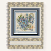 G Creation Office - blaue Blume Notizblock (Vorderseite)