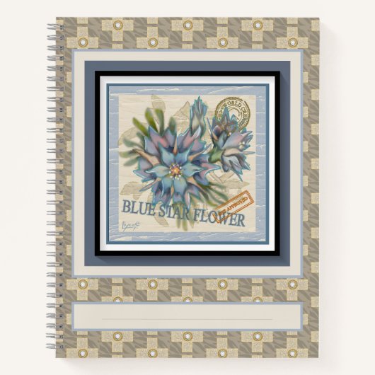 G Creation Office - blaue Blume Notizblock (Vorderseite)