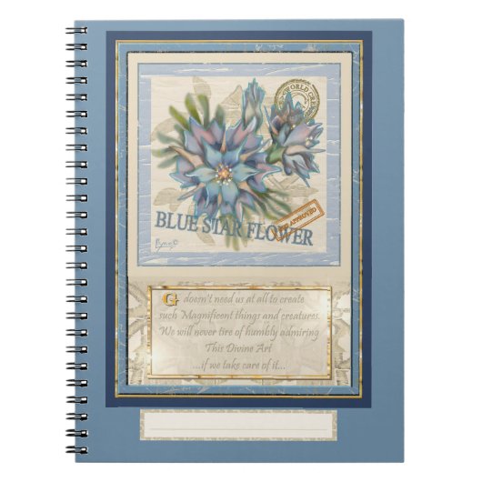 G Creation Office - blaue Blume Notizblock (Vorderseite)