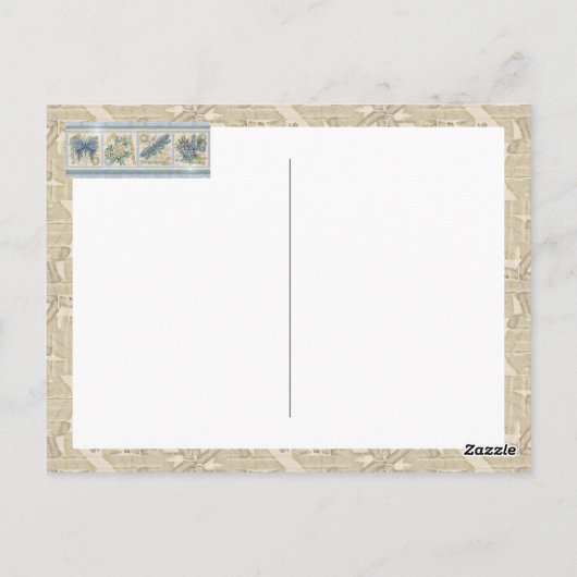 G Creation Office - blaue Blume Postkarte (Rückseite)