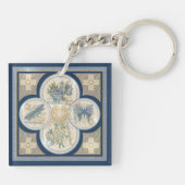 G Creation Office - blaue Blume Schlüsselanhänger (Rückseite)