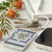 G Creation Office - blaue Blume Schlüsselanhänger (Vorderseite rechts)