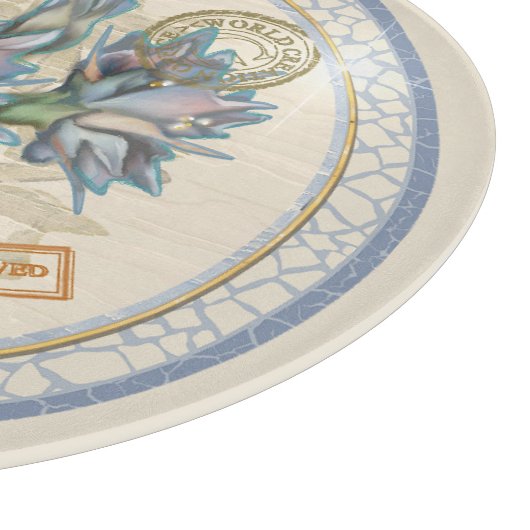 G Creation Office - blaue Blume Schneidebrett (Ecke)