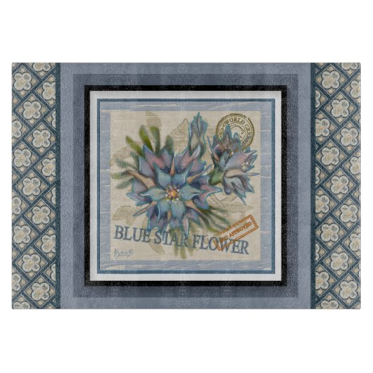 G Creation Office - blaue Blume Schneidebrett (Vorderseite)
