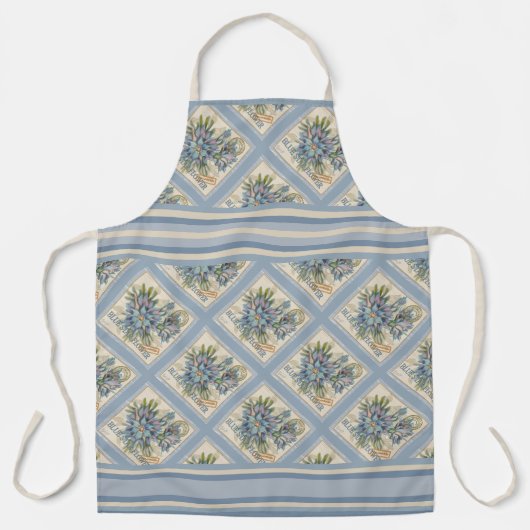 G Creation Office - blaue Blume Schürze (Vorderseite)