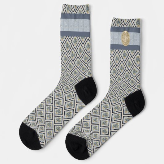 G Creation Office blaue Blume Socken (Linkes Detail)