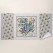 G Creation Office - blaue Blume Strandtuch (Vorderseite)