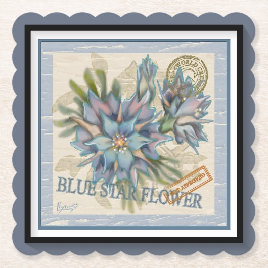 G Creation Office - blaue Blume Untersetzer (Vorderseite)