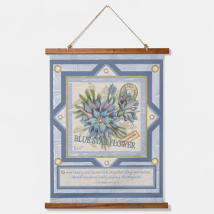 G Creation Office - blaue Blume Wandteppich Mit Holzrahmen