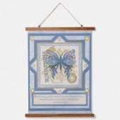 G Creation Office Blauer Schmetterling Wandteppich Mit Holzrahmen (Vorderseite)