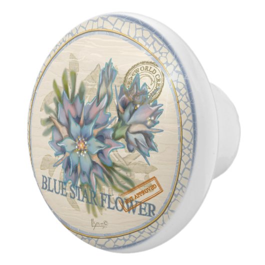 G Creation Office Blue Blume Keramikknauf (Rechts)