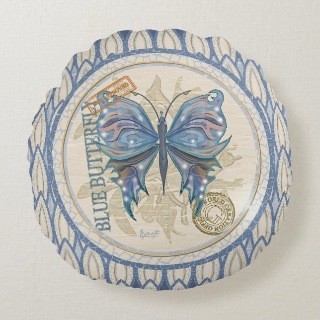 G Creation Office Dragonfly Rundes Kissen (Vorderseite)