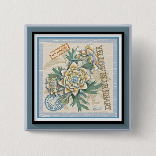 G Creation Office gelbe Blume Button (Vorderseite)