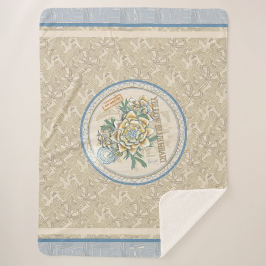 G Creation Office Gelbe Blume Fleece Blanket Sherpadecke (Vorderseite)