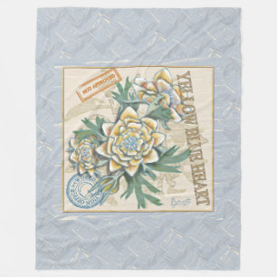 G Creation Office gelbe Blume Fleecedecke