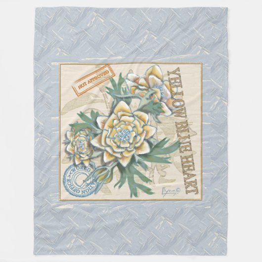 G Creation Office gelbe Blume Fleecedecke (Vorderseite)