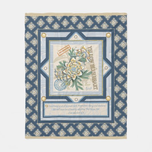 G Creation Office gelbe Blume Fleecedecke (Vorderseite)