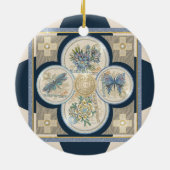 G Creation Office gelbe Blume Keramik Ornament (Hinten)