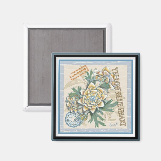 G Creation Office gelbe Blume Magnet (Vorderseite/Rückseite)