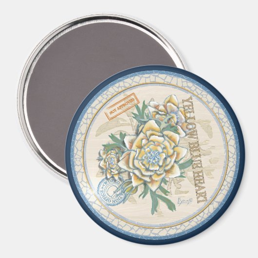 G Creation Office gelbe Blume Magnet (Vorderseite/Rückseite)