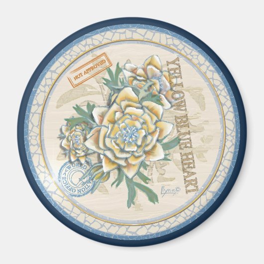 G Creation Office gelbe Blume Magnet (Vorne)