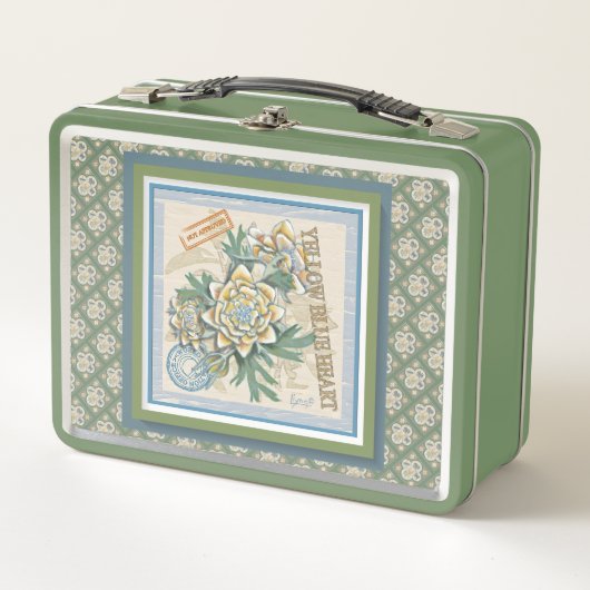 G Creation Office gelbe Blume Metall Brotdose (Vorderseite)