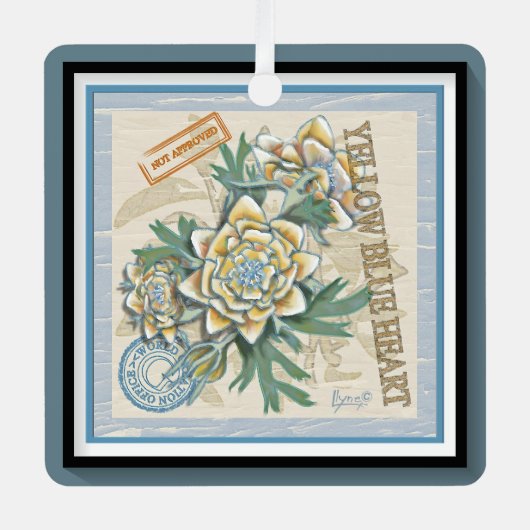 G Creation Office gelbe Blume Ornament Aus Metall (Vorderseite)