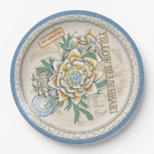 G Creation Office gelbe Blume Pappteller (Vorderseite)