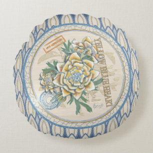 G Creation Office gelbe Blume Rundes Kissen