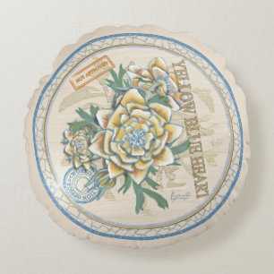 G Creation Office gelbe Blume Rundes Kissen