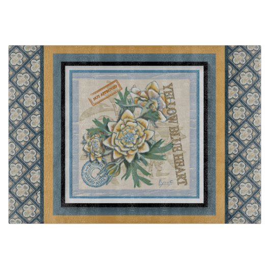 G Creation Office gelbe Blume Schneidebrett (Vorderseite)