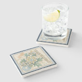 G Creation Office gelbe Blume Steinuntersetzer (Seitenansicht)