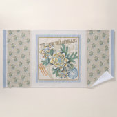 G Creation Office gelbe Blume Strandtuch (Vorderseite)