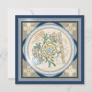 G Creation Office gelbe Blumen-Blankokarte Feiertagskarte