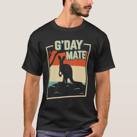 G Day Mate GDay Australian Kangaroo Aussie 1 T-Shirt (Vorderseite)