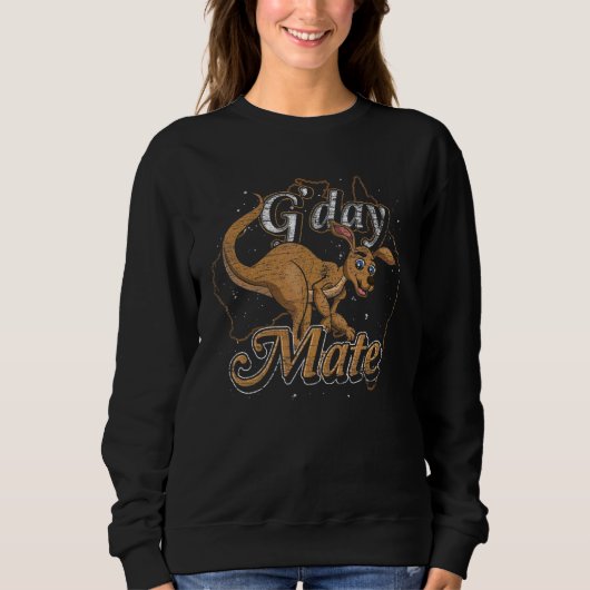 G Day Mate Niedlich Aussie Kangaroo Animal Austral Sweatshirt (Vorderseite)