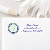 G Dot Circle Mongram Address Label (grün / blau) (Insitu)