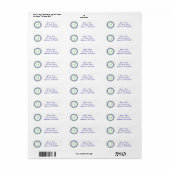 G Dot Circle Mongram Address Label (grün / blau) (Vorne)