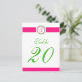 G Dot Circle Monogramm Tischnummer (Hot Pink/Limon (Stehend Vorderseite)