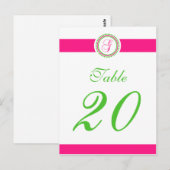 G Dot Circle Monogramm Tischnummer (Hot Pink/Limon (Vorne/Hinten)