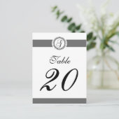 G Dot Circle Monogramm Tischnummer (schwarz / grau (Stehend Vorderseite)