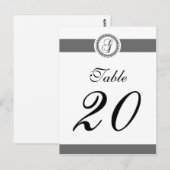 G Dot Circle Monogramm Tischnummer (schwarz / grau (Vorne/Hinten)