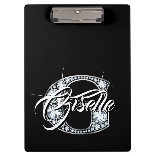 G Faux Diamond Bling Monogram Klemmbrett (Vorderseite)