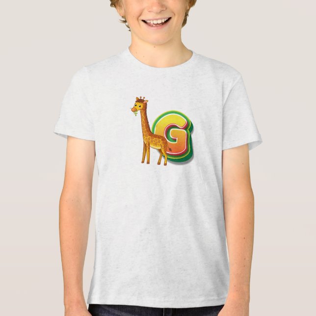 G for Giraffe Tri-Blend Shirt (Vorderseite)