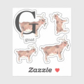 G für Ziegenaufkleber Aufkleber (Blatt)